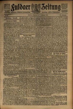 Dritte Ausgabe vom Samstag, den 15. Februar 1908.