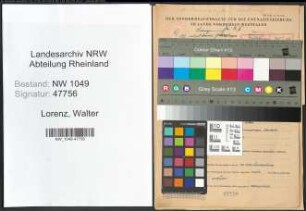 Entnazifizierung Walter Lorenz , geb. 15.08.1903 (Betriebsleiter)