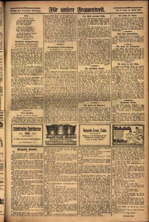 Zweite Ausgabe vom Donnerstag, den 21. April 1927.