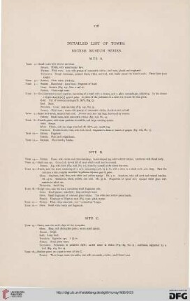 Detailed list of tombs