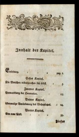 Innhalt der Kapitel.