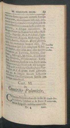 Cap. VI. De Comitiis Polonicis.