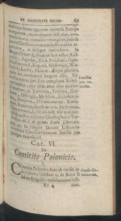 Cap. VI. De Comitiis Polonicis.