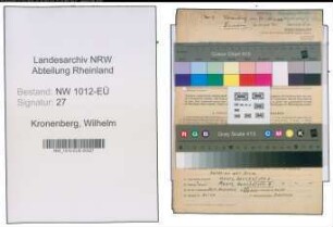 Entnazifizierung Wilhelm Kronenberg , geb. 13.05.1896 (Lehrer)