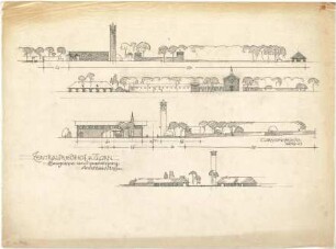 Döllgast, Hans; Thorn (Torun, Polen); Zentralfriedhof - Baugruppe am Haupteingang (Ansichten)
