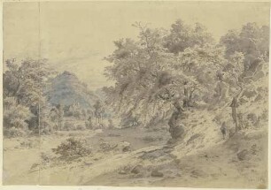 Ein Kloster in einem vom Wald umgebenen Tal