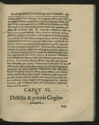 Caput VI. De Delictis & poenis Cogitationum.