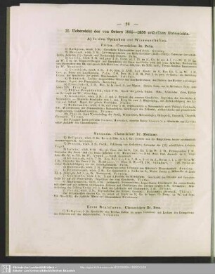 II. Uebersicht des ertheilten Unterrichts