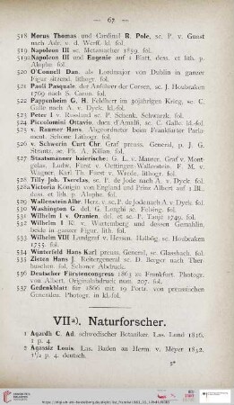 VIIa). Naturforscher (Nr. 1 - 184)