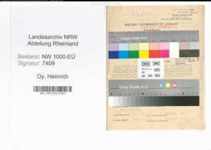 Entnazifizierung Heinrich Von Oy, geb. 04.03.1886 (Angest.)