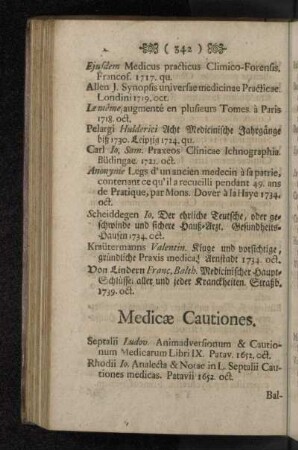 Medicæ Cautiones.