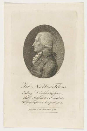 Bildnis des Joh. Nicolaus Tetens