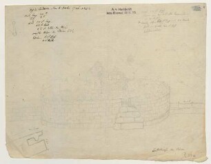 Bleistiftzeichnung "La forteresse du Canar"