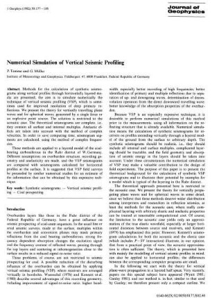 Numerical simulation of vertical seismic profiling