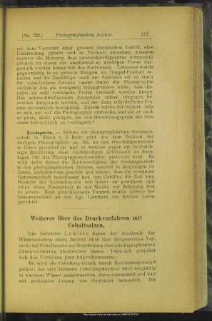 Weiteres über das Druckverfahren mit Cobaltsalzen