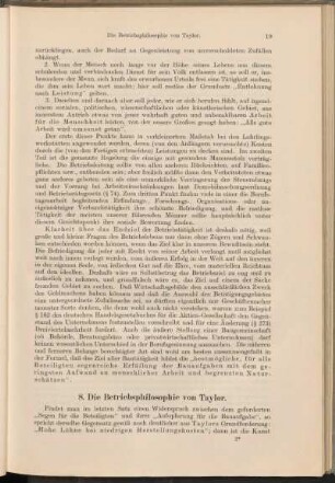 8. Die Betriebsphilosophie von Taylor.