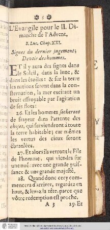 L'Evangile pour le II. Dimanche de l'Advent