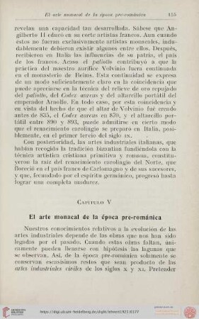 Capítulo V. El arte monacal de la época pre-románica