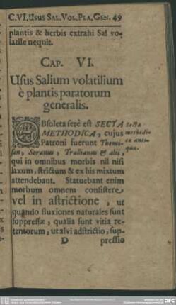 Cap. VI. Usus Salium volatilium è plantis paratorum generalis