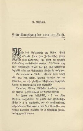 25. Abschnitt. Entwicklungsgang der modernen Kunst