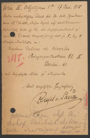 Brief an B. Schott's Söhne : 17.01.1925