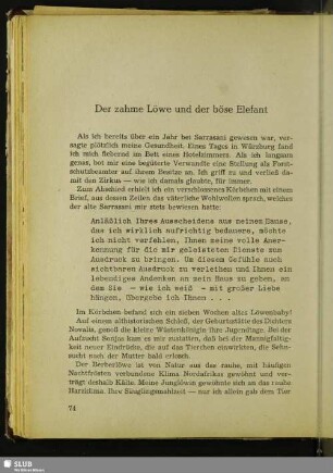 Der zahme Löwe und der böse Elefant
