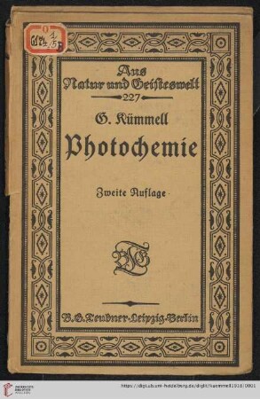 Band 227: Aus Natur und Geisteswelt: Sammlung wissenschaftlich-gemeinverständlicher Darstellungen: Photochemie