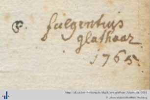 Autogramm (Aus: UB Freiburg, N 8826).