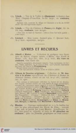Livres et recueils (Nr. 182-340)