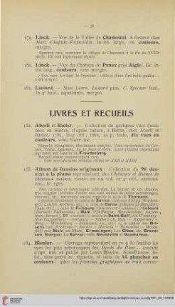 Livres et recueils (Nr. 182-340)