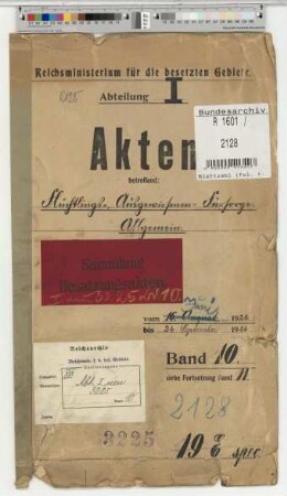 Flüchtlings- und Ausgewiesenen-Fürsorge. Nichtbeamte. Allgemein: Bd. 10