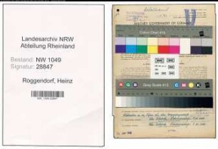 Entnazifizierung Heinz Roggendorf , geb. 05.09.1899 (Kaufmaennischer Angestellter)
