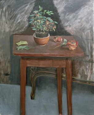 Stilleben auf braunem Tisch (unvollendet)