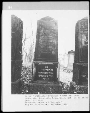 Grabstein von Henriette Schweriner (gestorben 1830.12.31)