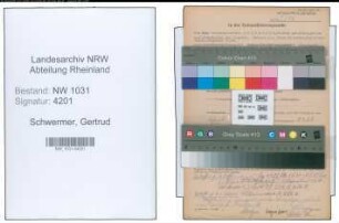 Entnazifizierung Gertrud Schwermer , geb. 06.08.1906 ()