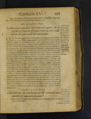 Observatio XLIII. Appellationes ab interlocutorijs et extraiudiciales quando in Camera recipiantur?