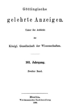 161,2: Göttingische gelehrte Anzeigen