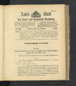 No.260, Freitag, den 24. Oktober 1919