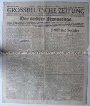 Nationalsozialistische Tageszeitung "Grossdeutsche Zeitung" u.a. zum Prozess gegen die Verantwortlichen des Hitler-Putsches 1923