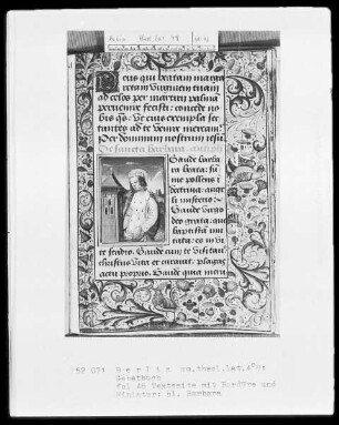 Gebetbuch — Die heilige Barbara, Folio 48recto