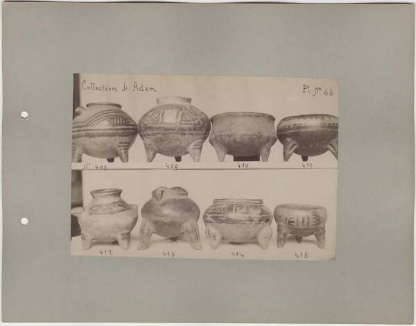 Eight clay vessels. Collection L. Adam