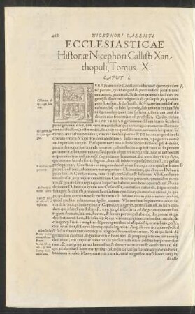 Ecclesiasticae Historiae Nicephori Callisti Xanthopuli, Tomus X.