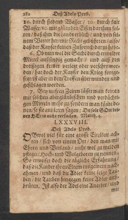 LXXXVII. Deß Adels Prob.