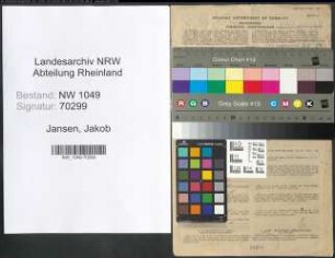 Entnazifizierung Jakob Jansen , geb. 25.01.1891 (Maschinist)