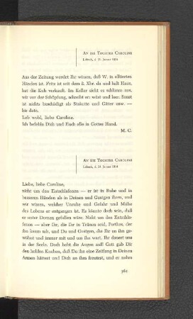 An die Tochter Caroline Lübeck, den 24. Januar 1814