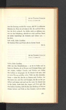 An die Tochter Caroline Lübeck, den 24. Januar 1814