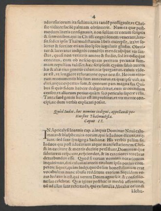 Quod Iudaei ... appelandi potius sint Thalmudistae. Caput II.