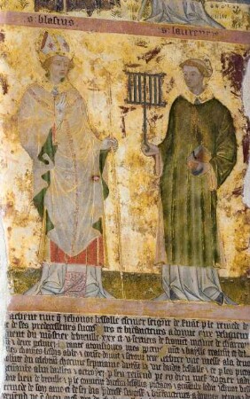 Frankreich. Auvergne. Allier. Ebreuil. Eglise Saint Leger. Fresken 12 und 15 Jahrhundert