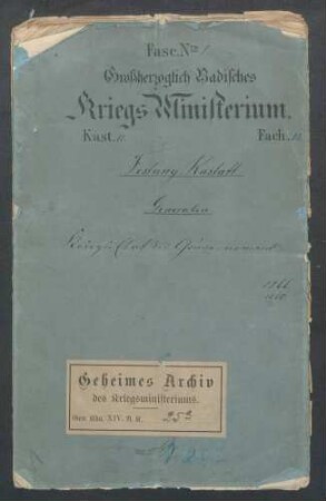 Festung Rastatt. Kriegsetat des Gouvernements der Bundesfestung Rastatt
