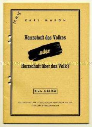 Ablehnung der am 22.04.1948 beschlossenen Berliner Verfassung durch die SED